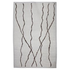 Tapis de style marocain fait à la main Tapis de laine marron et beige 9'10" x 14'4"