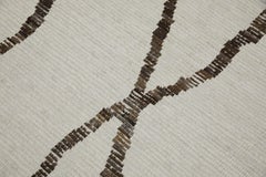 Handmade Moroccan Style Wool Rug Brown & Beige Handwoven Rug 9'6" x 14'1"
