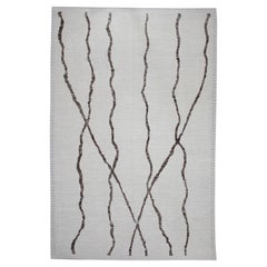 Tappeto in lana in stile marocchino fatto a mano Marrone e Beige Tessuto a mano 9'6" x 14'1"
