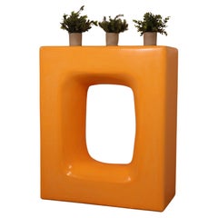 Mesa Consola Marroquí Tadelakt Hecha a Mano - Acabado Yeso Naranja