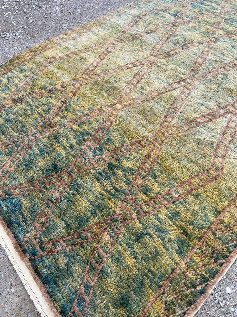 turquoise and rust rug