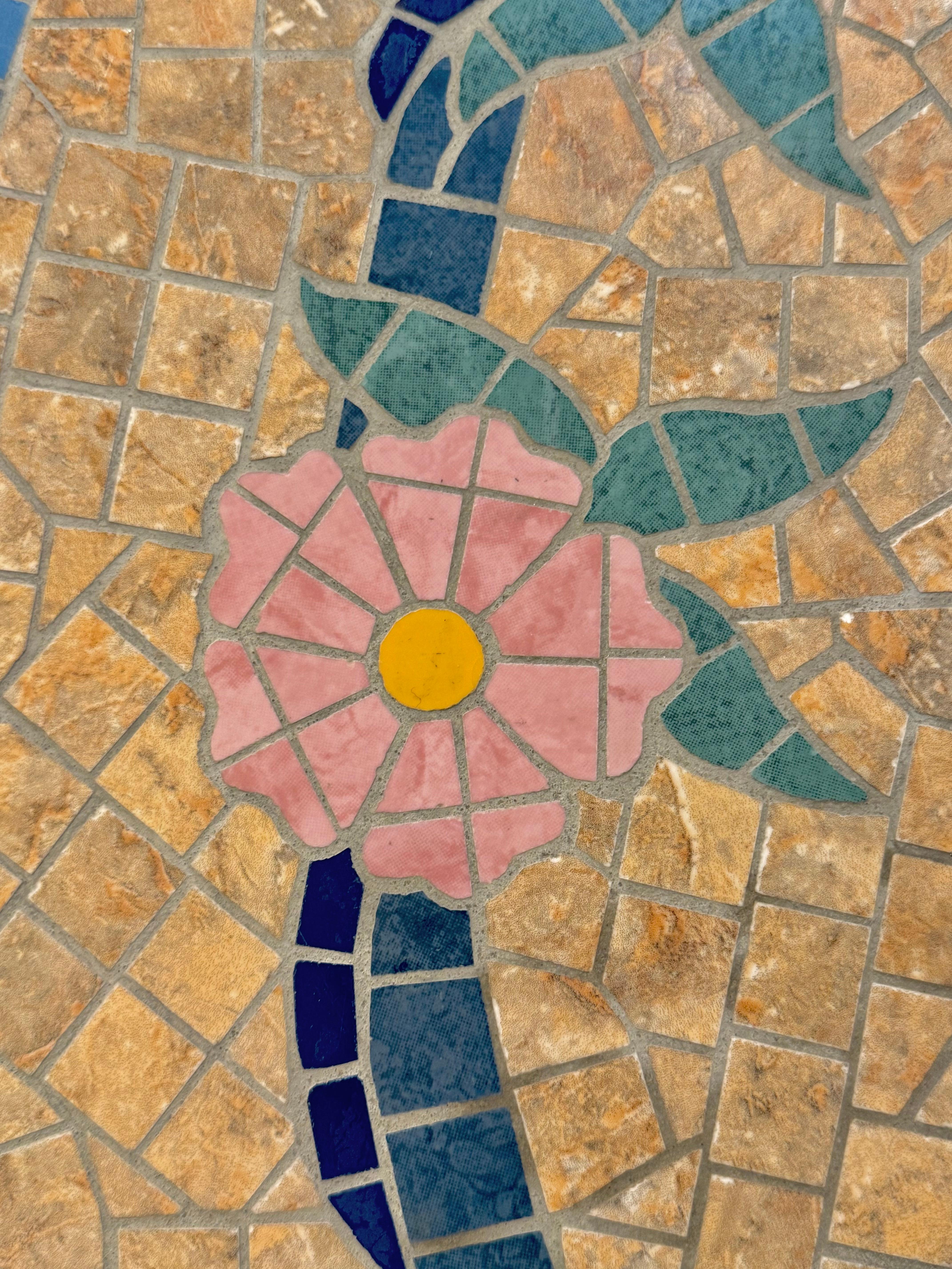 Wood Handmade Mosaic French Tile Top Round Bistro Table