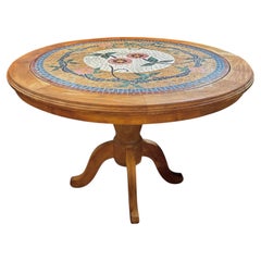 Handmade Mosaic French Tile Top Round Bistro Table