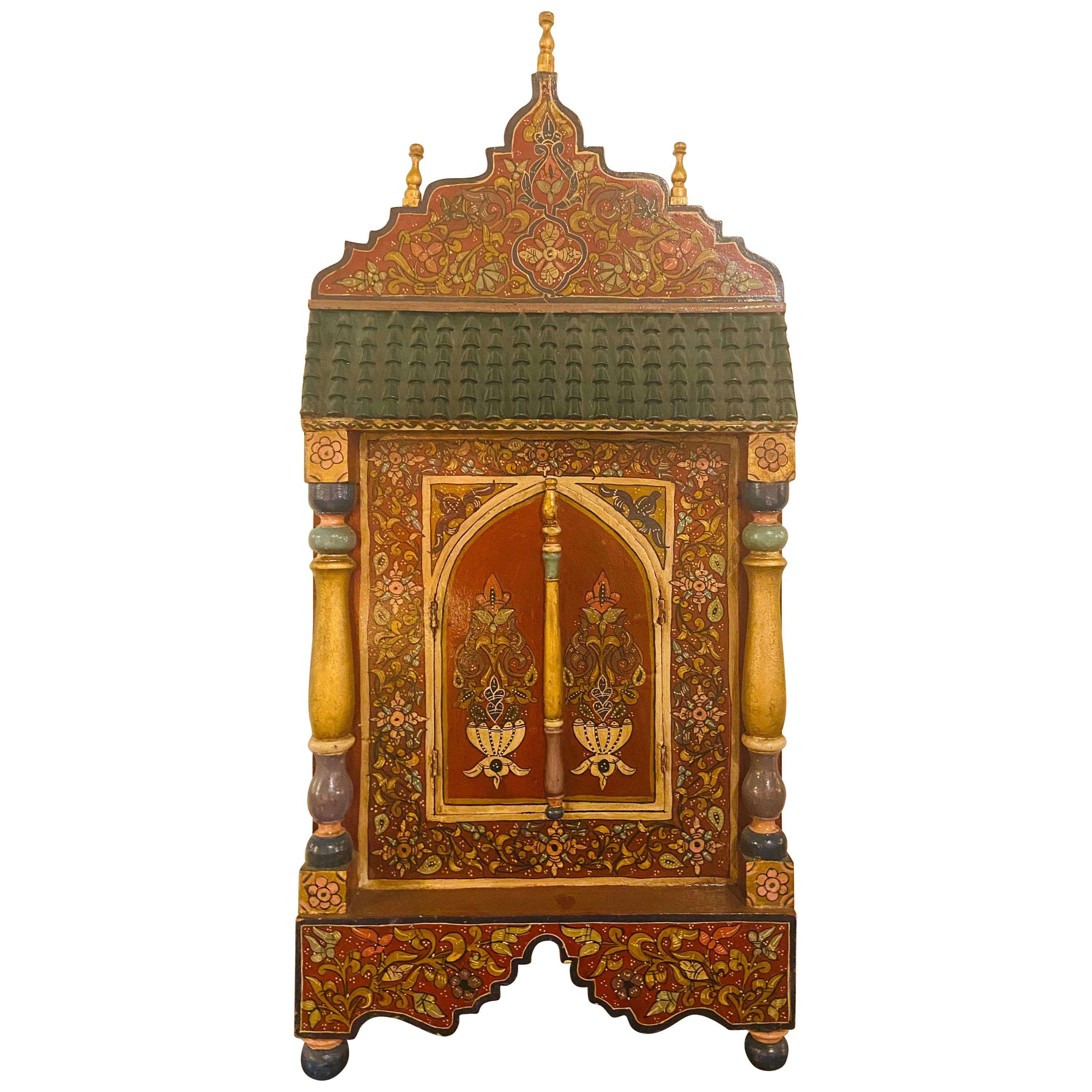 Miroir marocain vintage avec deux portes au design Moucharabeih 