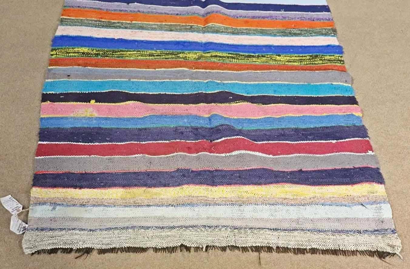 Handmade Multicolored Rug In Good Condition For Sale In Brooklyn, NY
