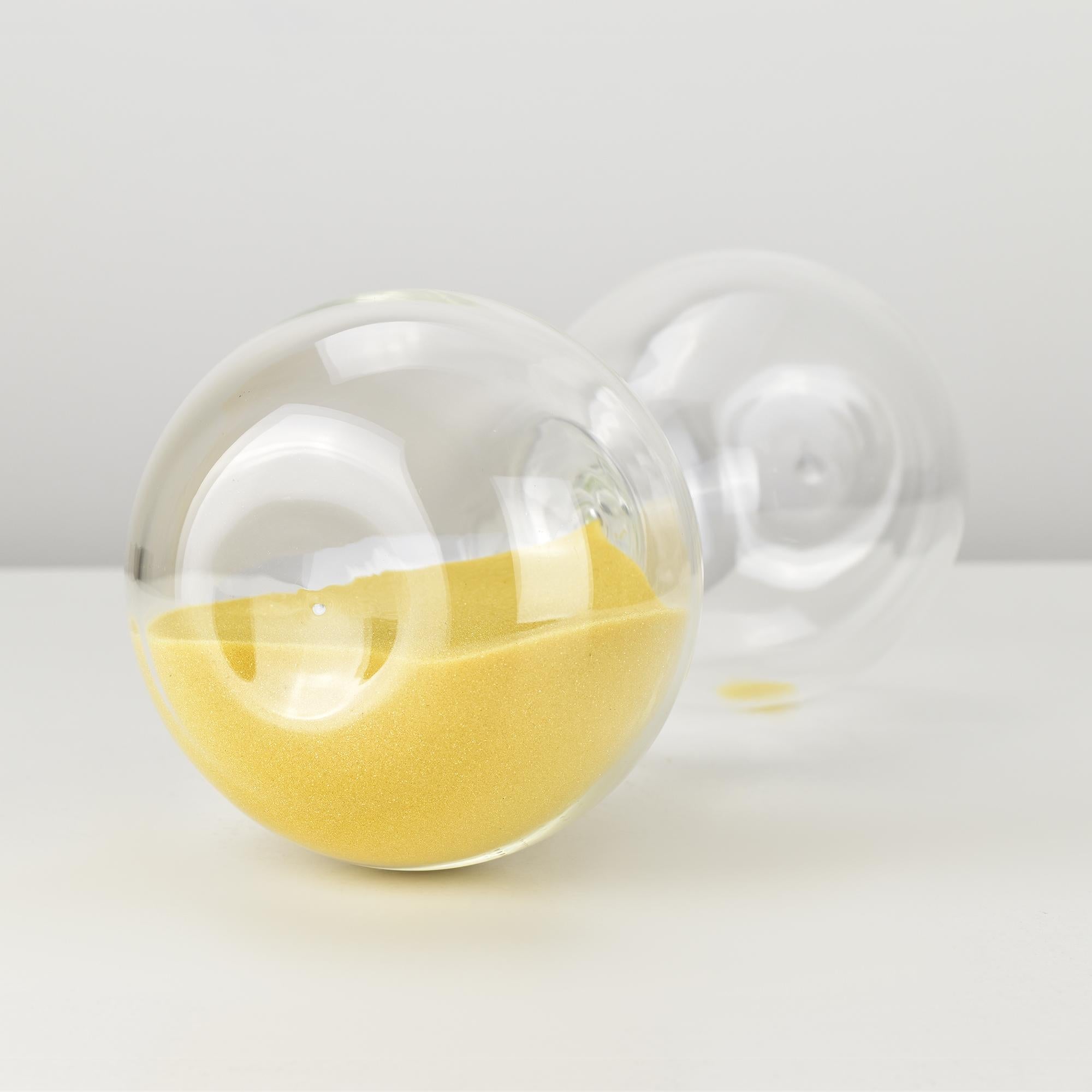 Reloj de arena de cristal artístico transparente de Murano hecho a mano al estilo de Venini Italiano en venta