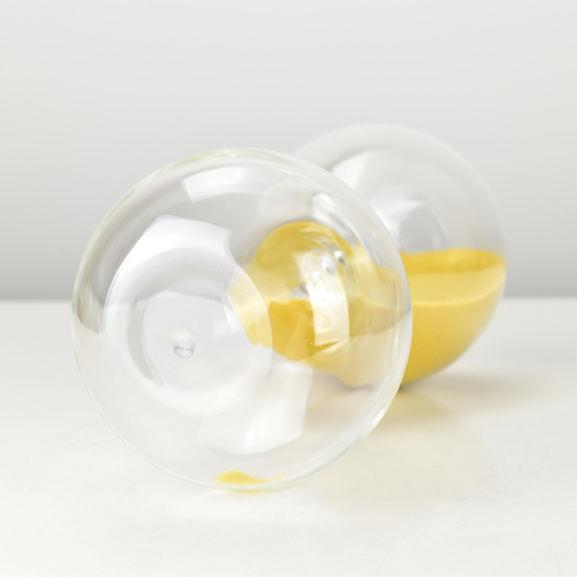 Reloj de arena de cristal artístico transparente de Murano hecho a mano al estilo de Venini Hecho a mano en venta