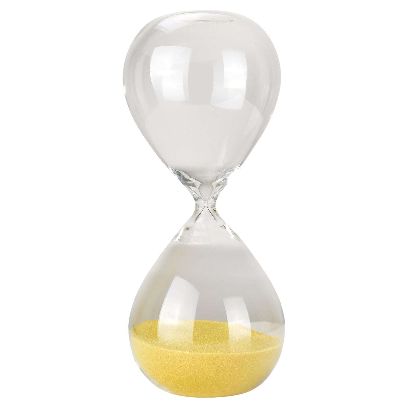 Handgefertigte Murano Clear Studio Kunstglas Sanduhr im Stil von Venini