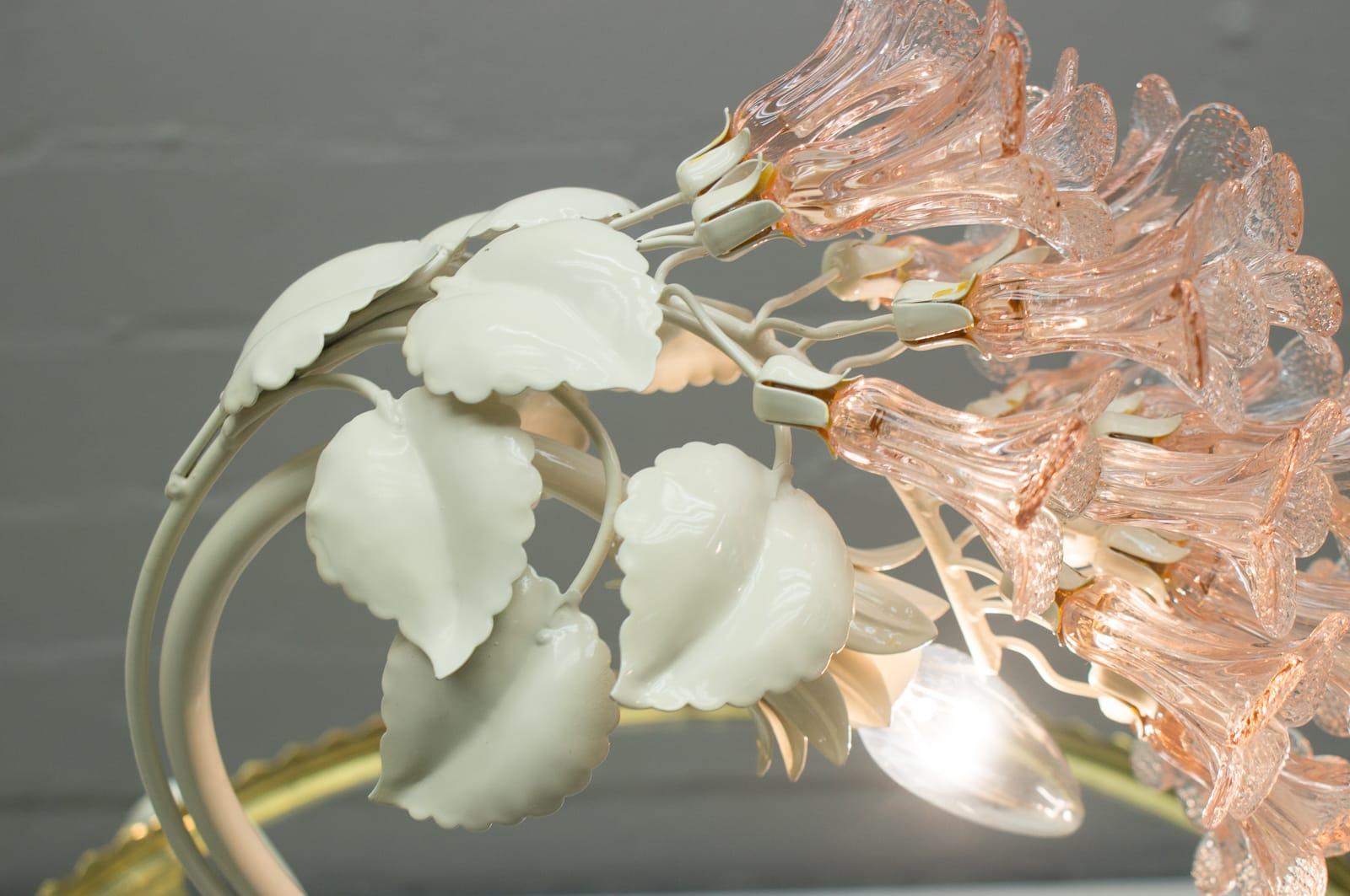 Handmade Murano Flower Blossoms Table Lamp, 1960s 5