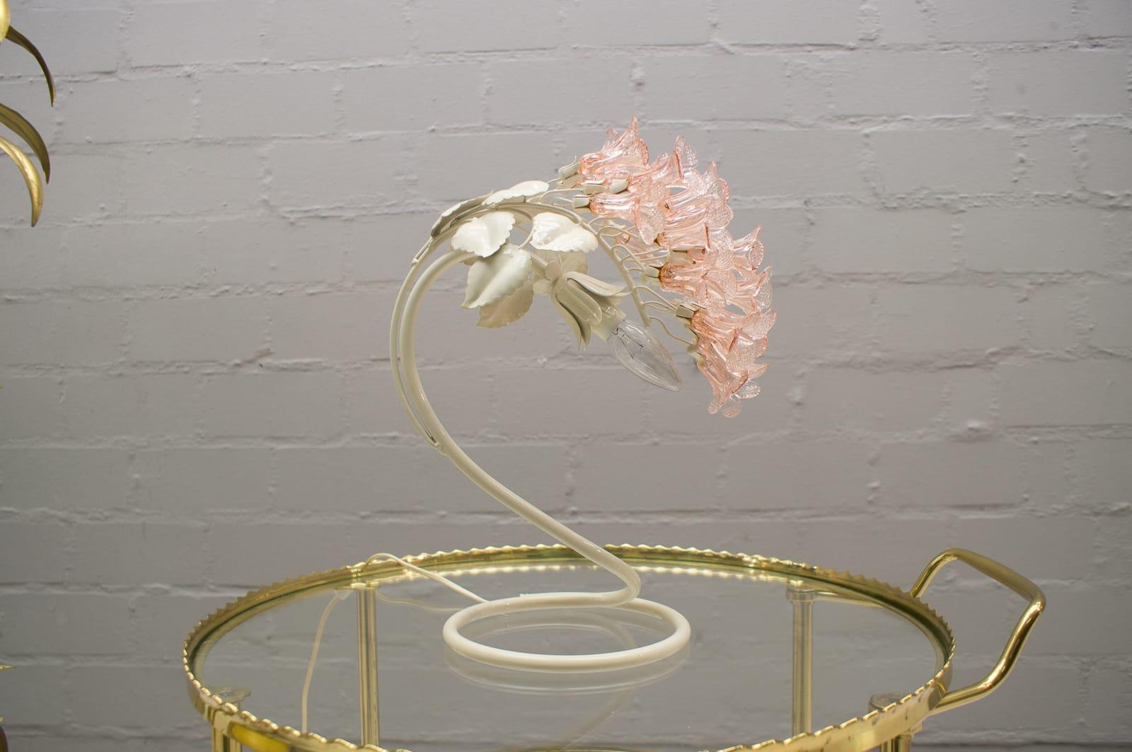 Handmade Murano Flower Blossoms Table Lamp, 1960s 1