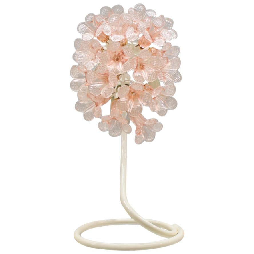 Handmade Murano Flower Blossoms Table Lamp, 1960s