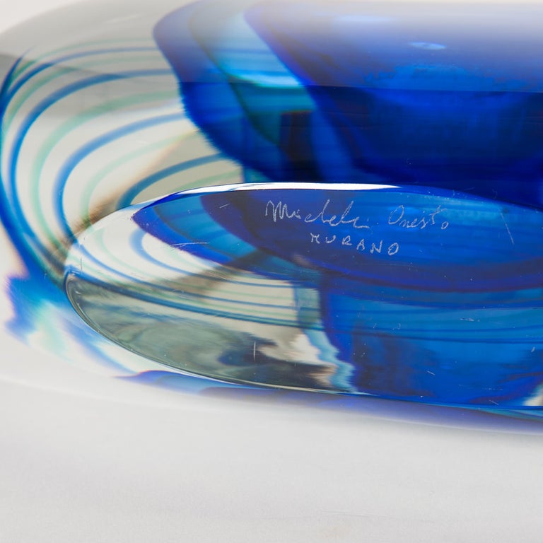Vase Italien Sommerso Déesse Submergée Murano Signé Michele Onesto – Verre Multicolore
