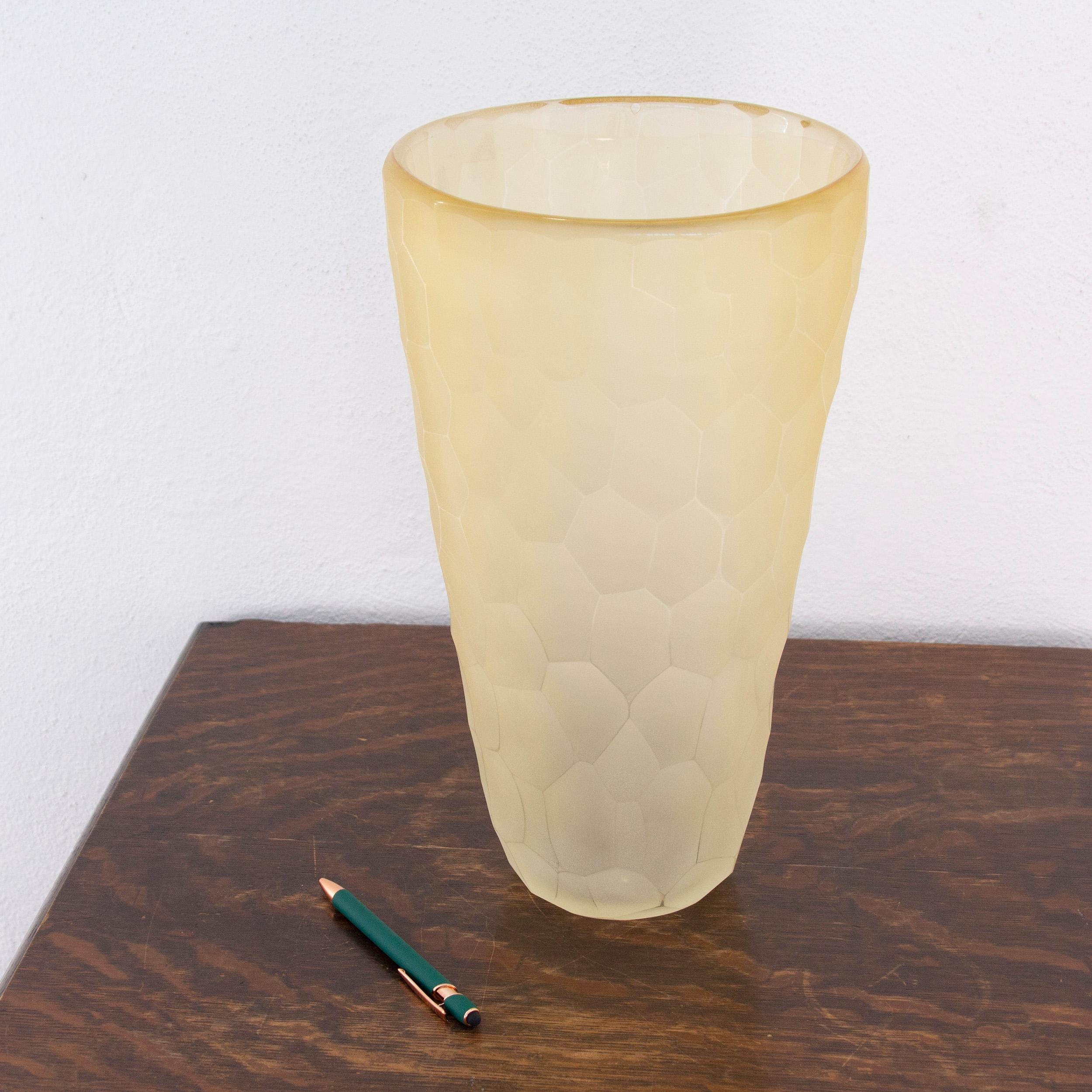 XX secolo Vaso in vetro di Murano fatto a mano, colore ambra, Made in Italy in vendita