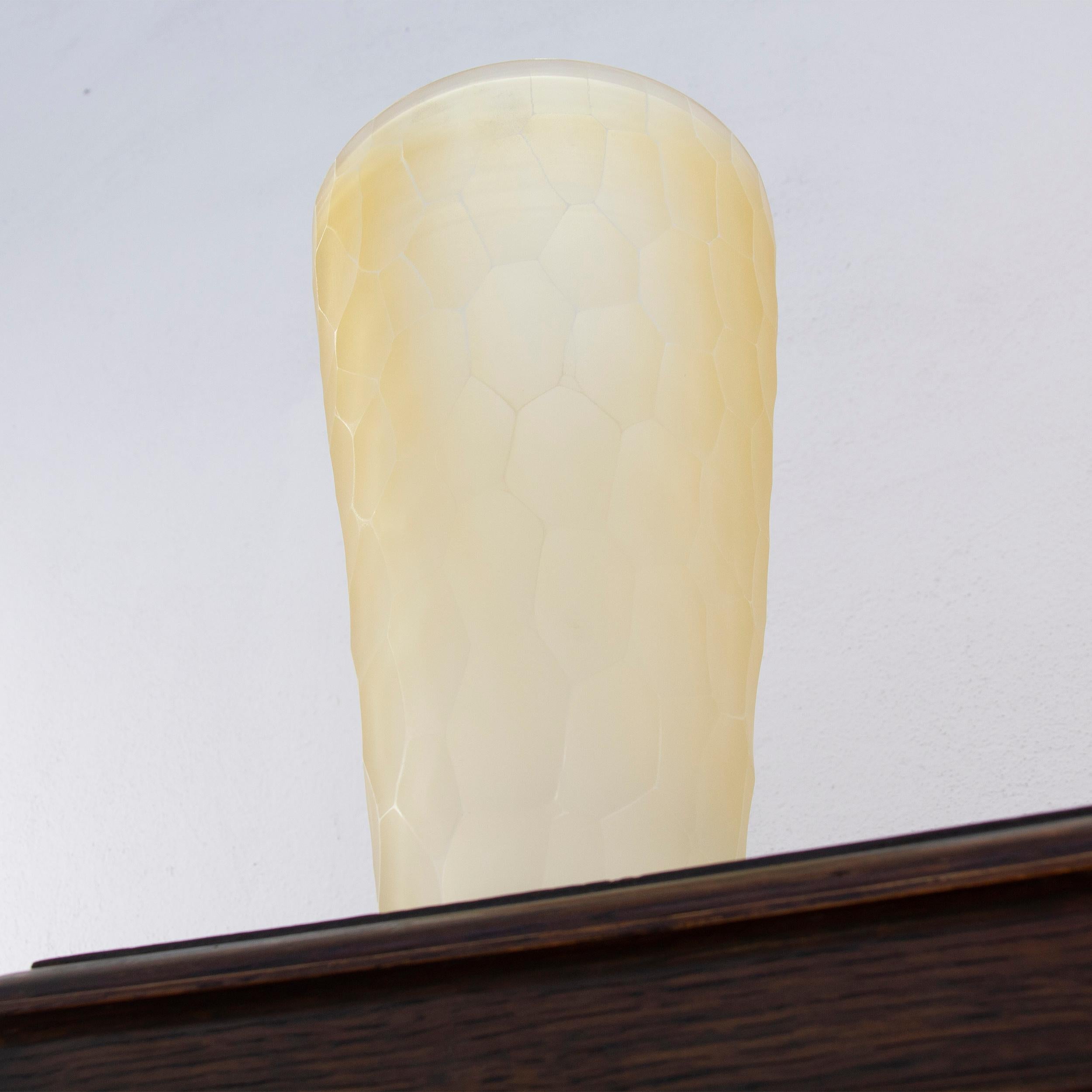 Vetro soffiato Vaso in vetro di Murano fatto a mano, colore ambra, Made in Italy in vendita