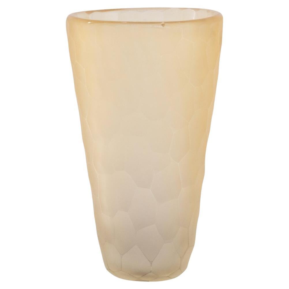 Vaso in vetro di Murano fatto a mano, colore ambra, Made in Italy