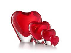 Handmade Murano Vase Hand Blown Glass "Cuore" by Maria Hamel for Salviati
