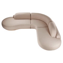 Handgefertigtes Naked Sofa Combo mit Bouclê Latte Polsterung und Wood Base