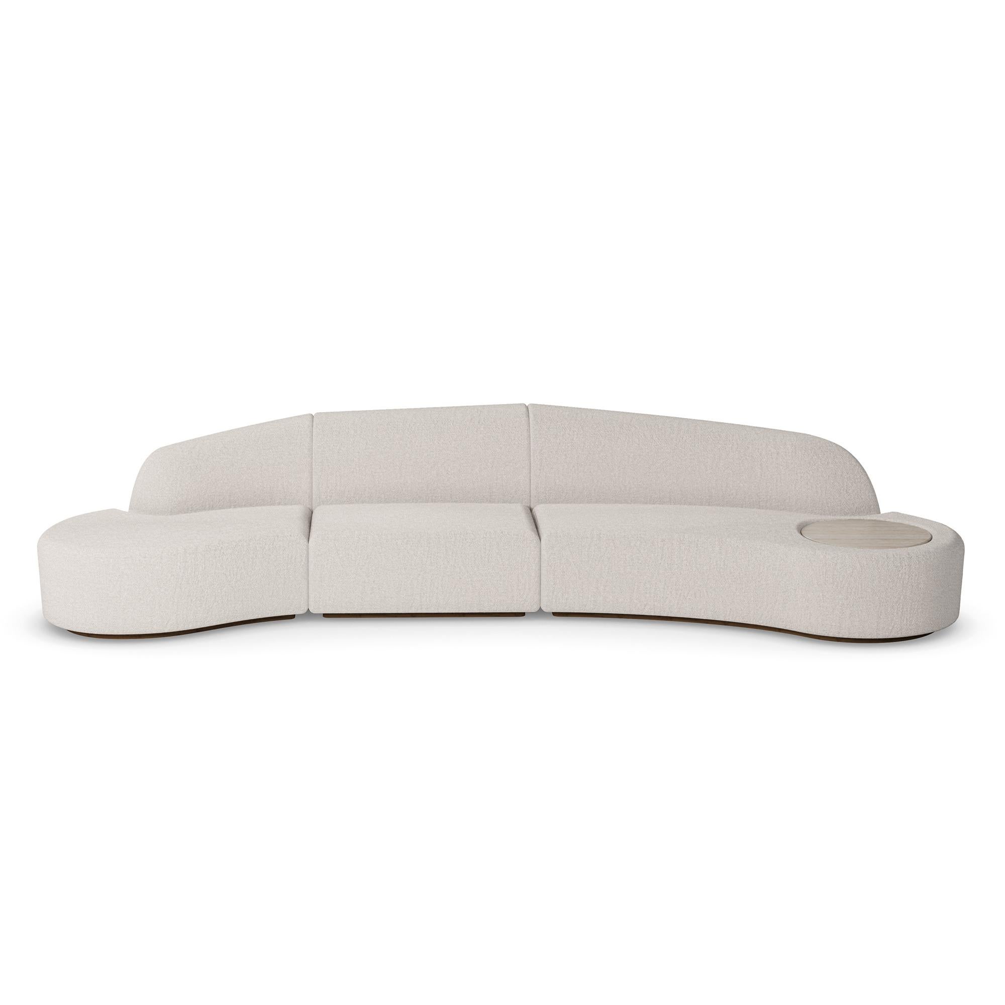 Hand-Crafted Handmade Nathalie II Sectional in Bouclé & Curved Silhouette by Nolita Harbour For Sale