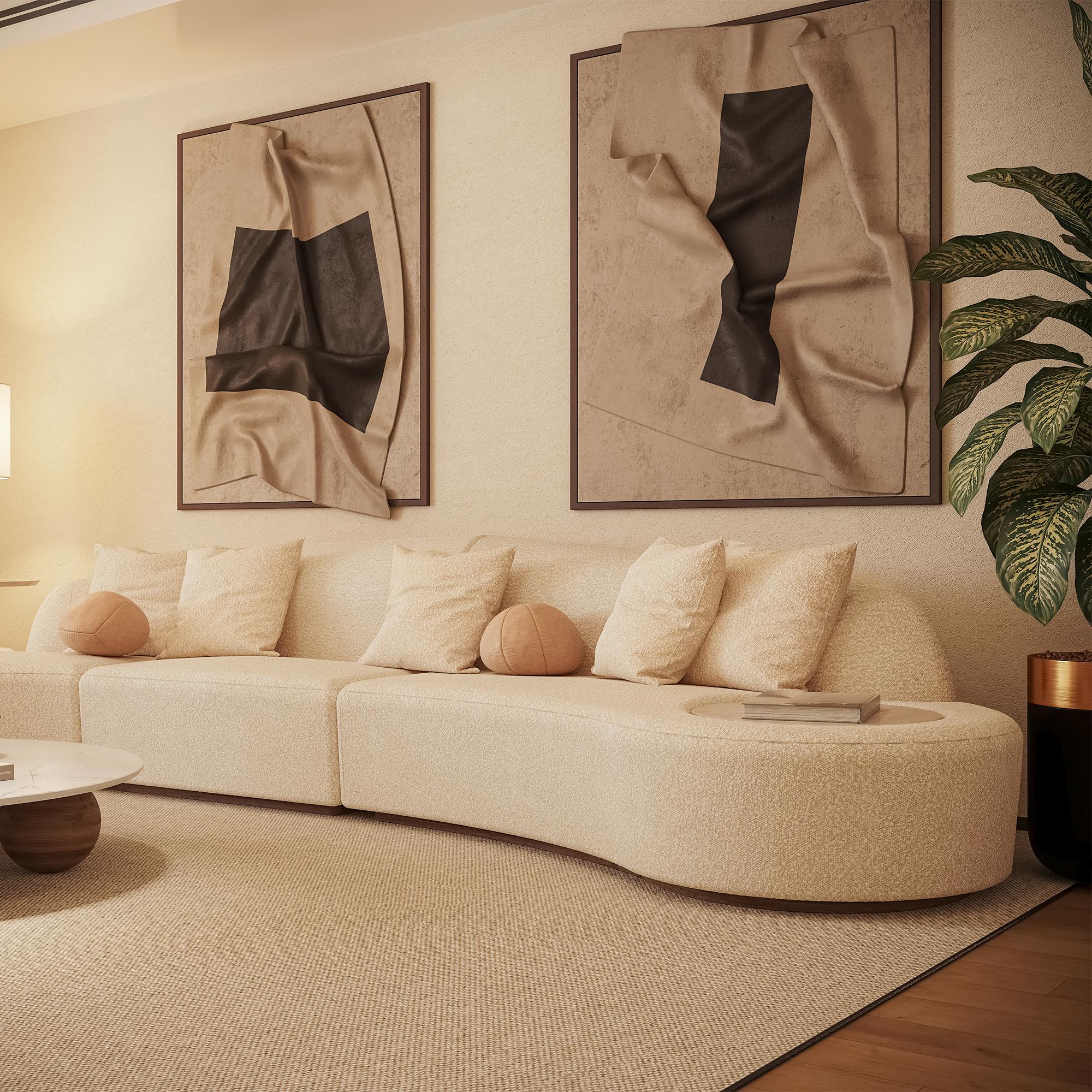 Handmade Nathalie II Sectional in Bouclé & Curved Silhouette by Nolita Harbour In New Condition For Sale In Carvalhosa, PT