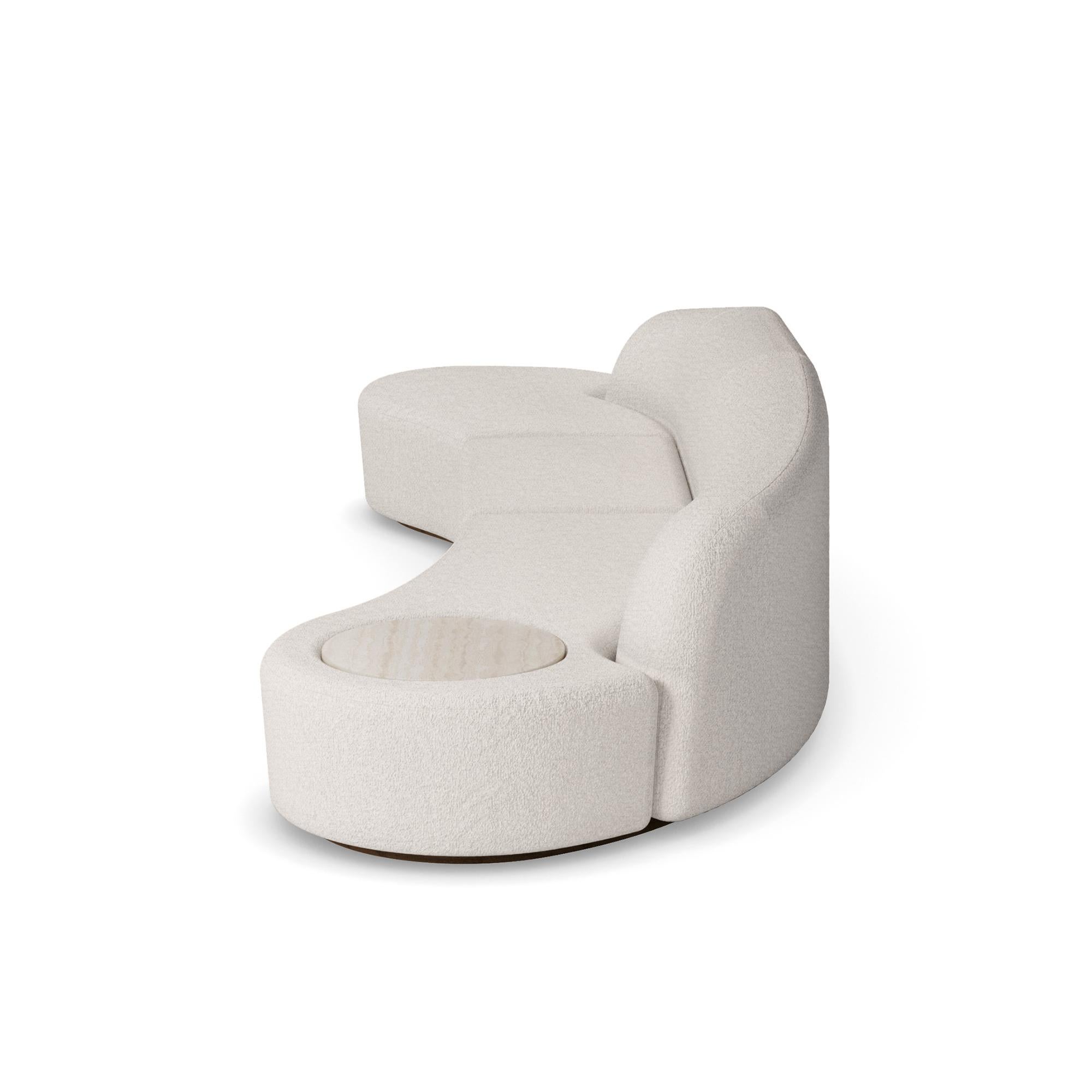 Contemporary Handmade Nathalie II Sectional in Bouclé & Curved Silhouette by Nolita Harbour For Sale