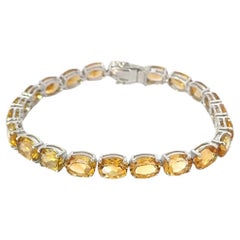 Pulsera de piedras preciosas facetadas de citrino natural hecha a mano para regalo de mamá en plata 925