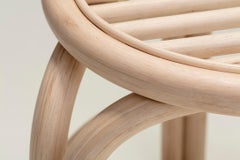 Tabouret Bas Alache en Rotin Naturel Fait à la Main