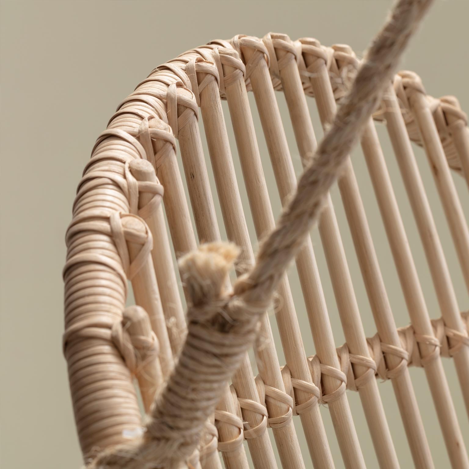 Mexican Handmade Natural Rattan Cala Hanging Chair