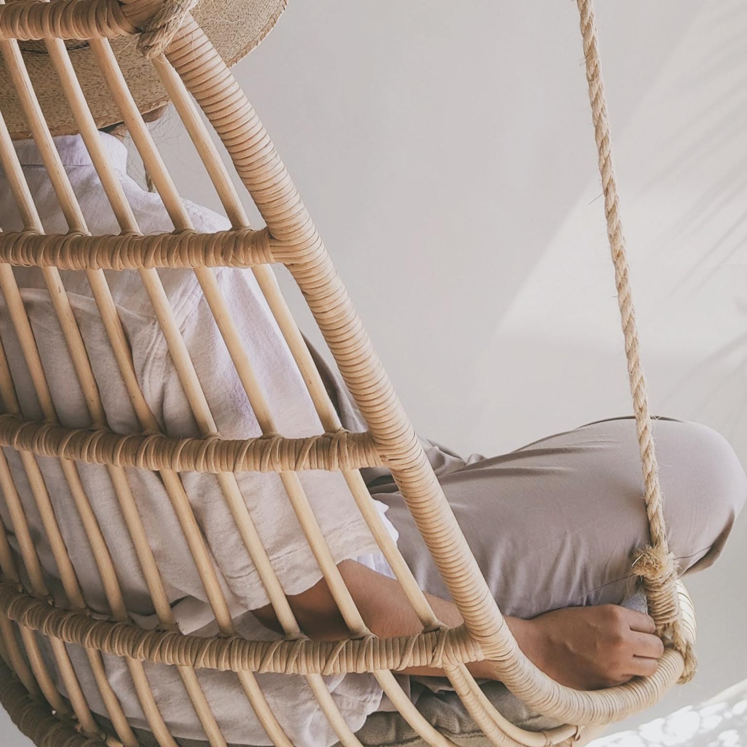 Handmade Natural Rattan Cala Hanging Chair 1