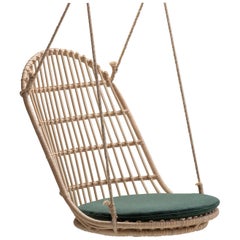 Chaise suspendue Cala en rotin naturel fait main