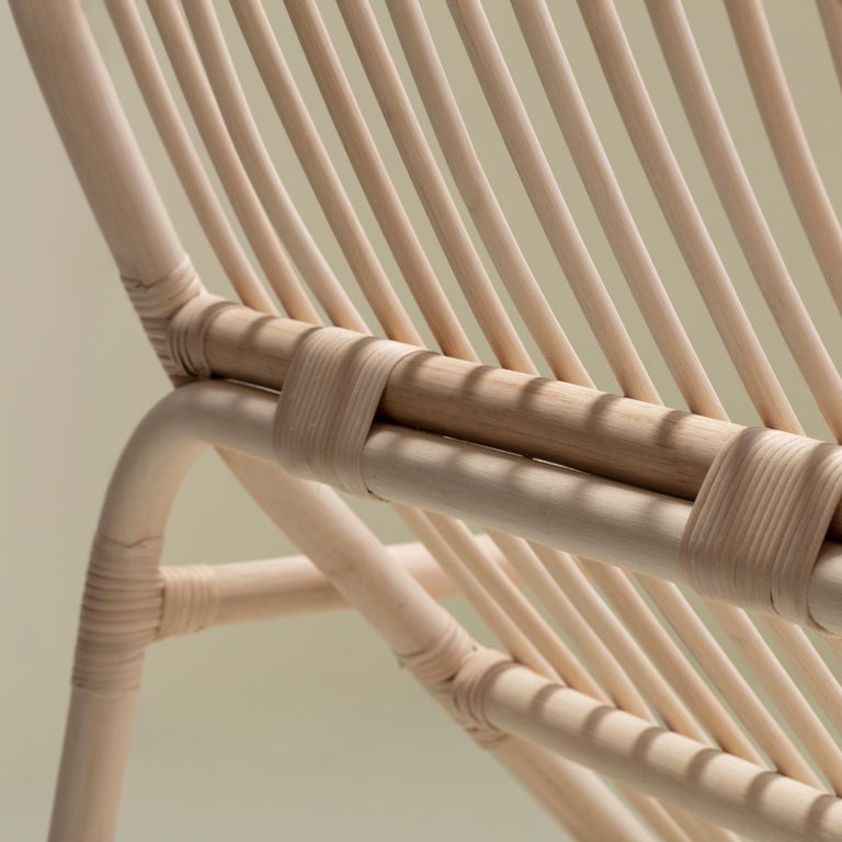 Handmade Natural Rattan Camelia Lounge Chair For Sale at 1stDibs