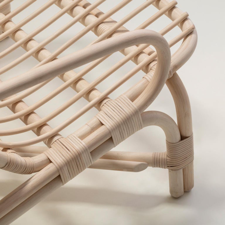 Handmade Natural Rattan Camelia Lounge Chair For Sale at 1stDibs