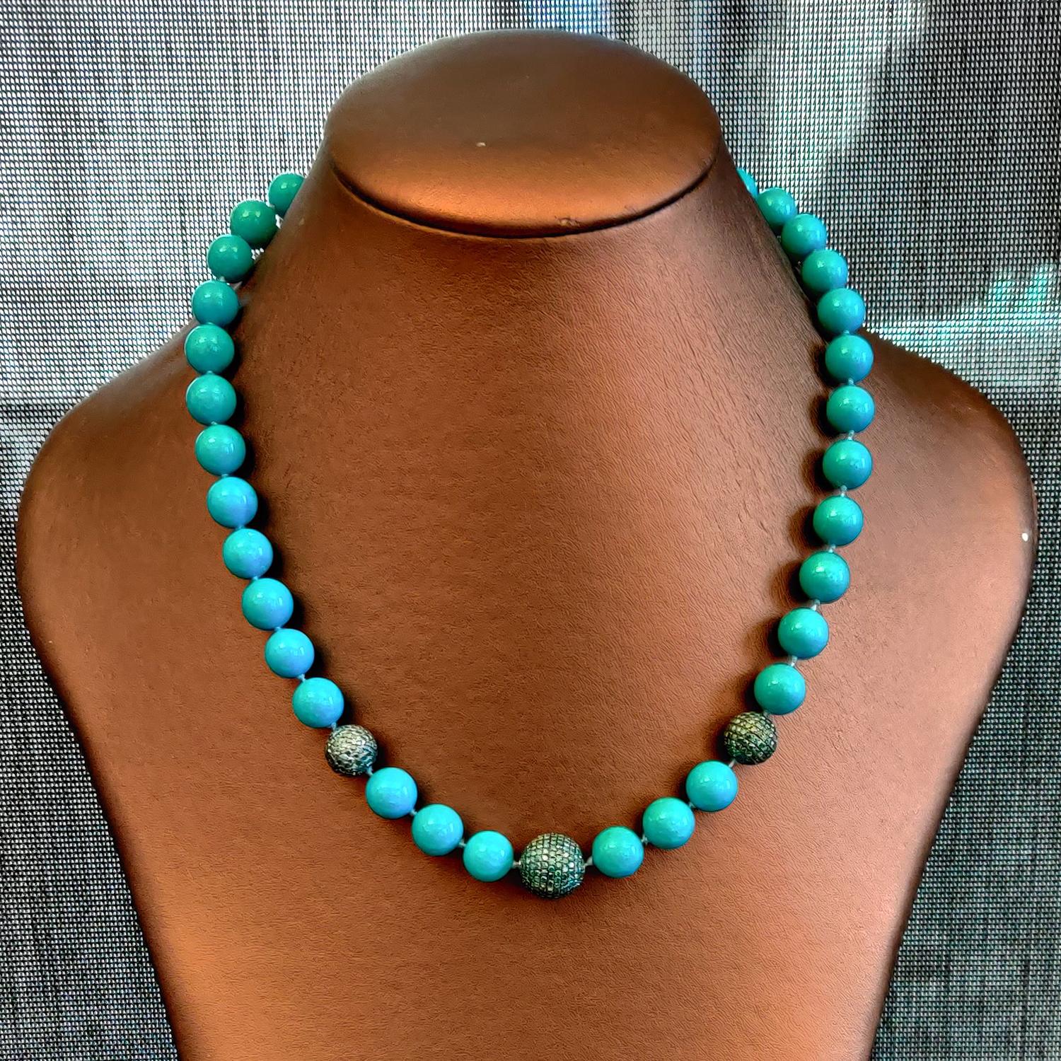 turquoise ball necklace