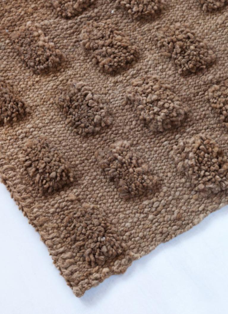 Handmade Natural Wool Cut Pile Organic Modern Rug, in Stock In New Condition In West Hollywood, CA