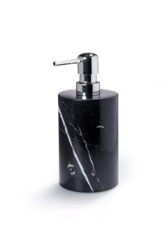 Handgefertigtes Nero Marquina Marmorset für das Badezimmer mit rundem Tablett