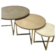 Mesas nido hechas a mano, Juego Mesas auxiliares de centro hechas a mano por un diseñador francés