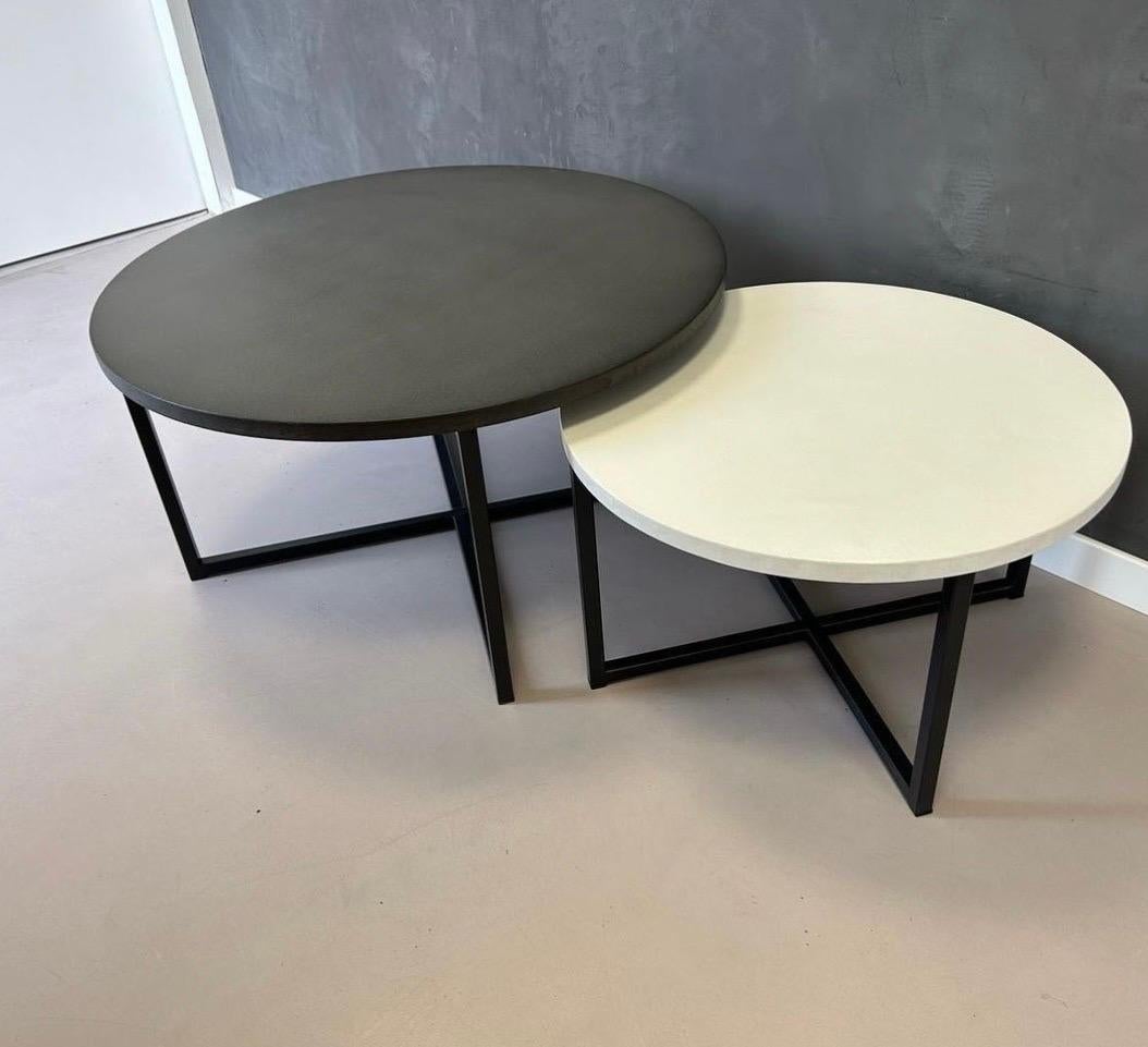 Modern Handmade Nesting Tables, Set Side Coffee Tables Handcrafted by French Designer For Sale