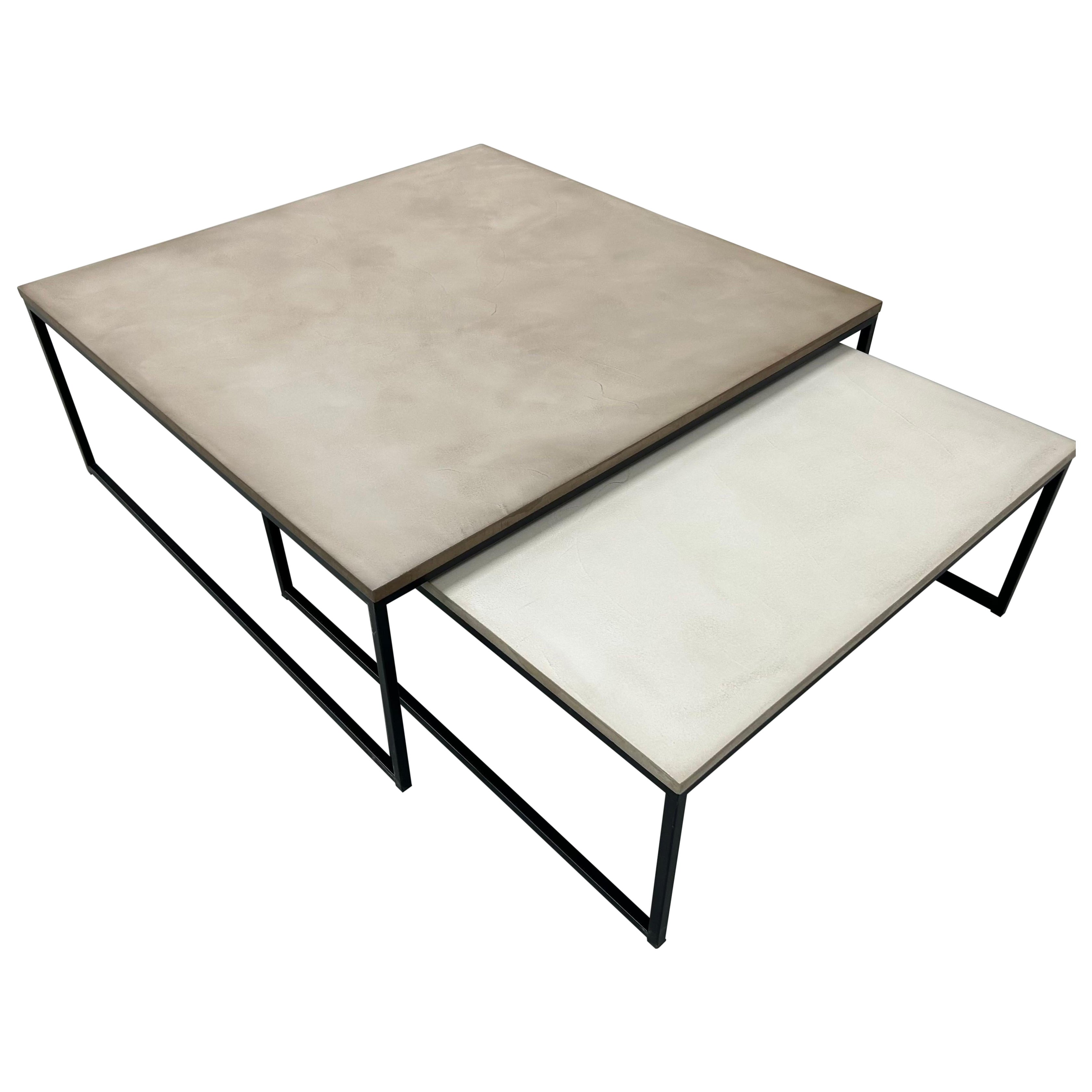 Tables gigognes, set de tables basses d'appoint faites à la main par un designer français