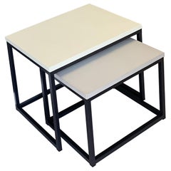 Tables gigognes, set de tables basses d'appoint faites à la main par un designer français