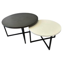 Handmade Nesting Tables, Set Side Coffee Tables Handcrafted by French Designer