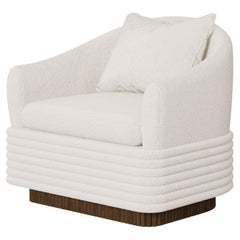 Handmade Nina Armchair in Bouclé with Ribbed  Base by Nolita Harbour
