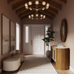 Handmade Nina Bench in Bouclé Upholstery & Fluted Timber Base by Nolita Harbour