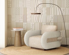 Handmade Noor Armchair in Bouclé and Velvet Upholstery by Nolita Harbour