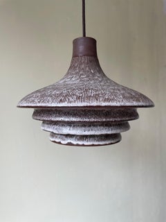 Nordic Modern Tiered Handmade Ceramic Pendant, 1960s