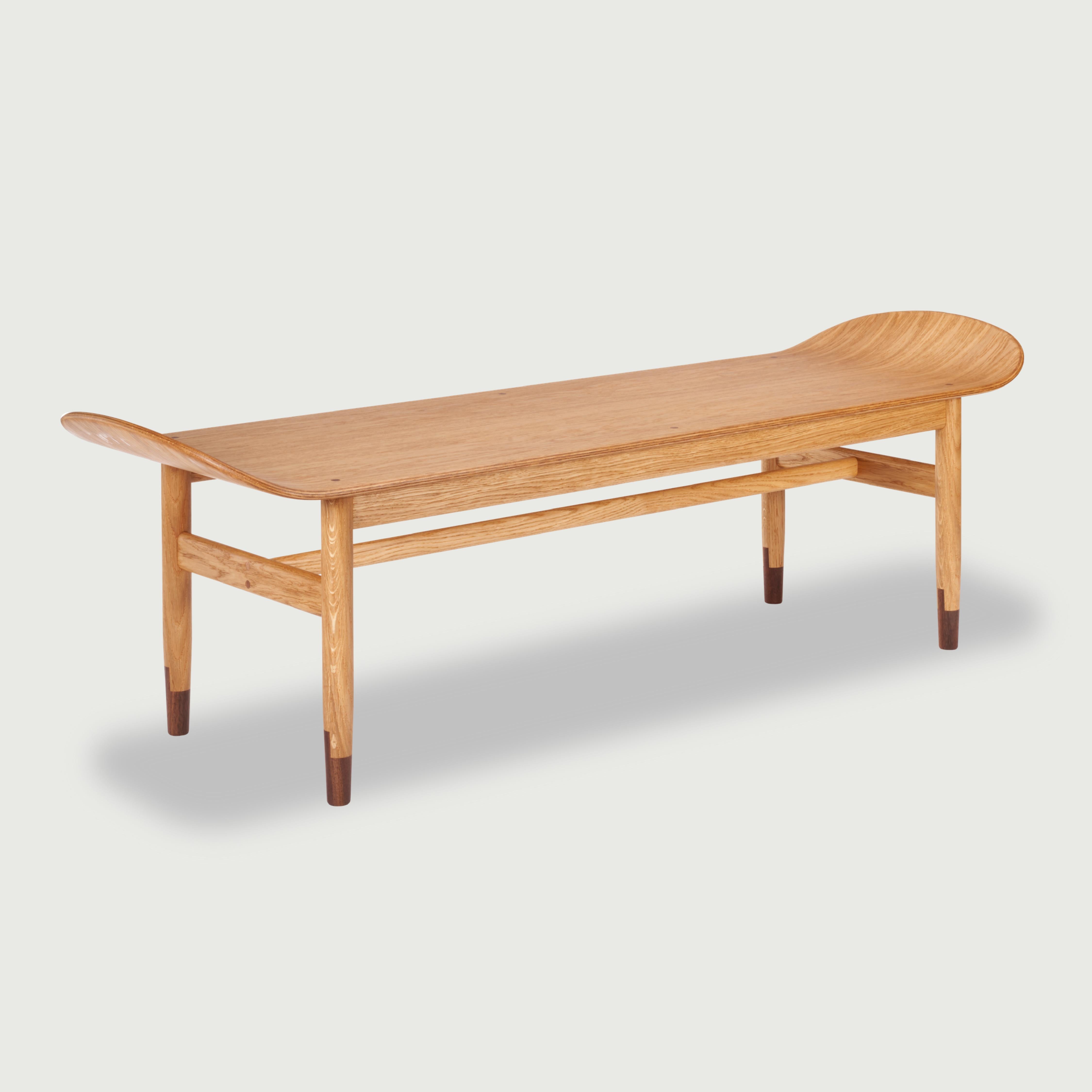 Mid-Century Modern Handmade oak bench For Sale