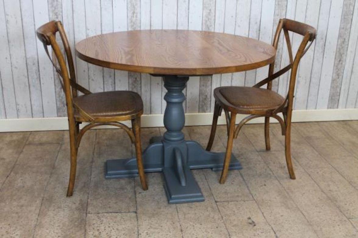 Handmade Oak Cafe Table, 20th Century In Excellent Condition For Sale In London, GB