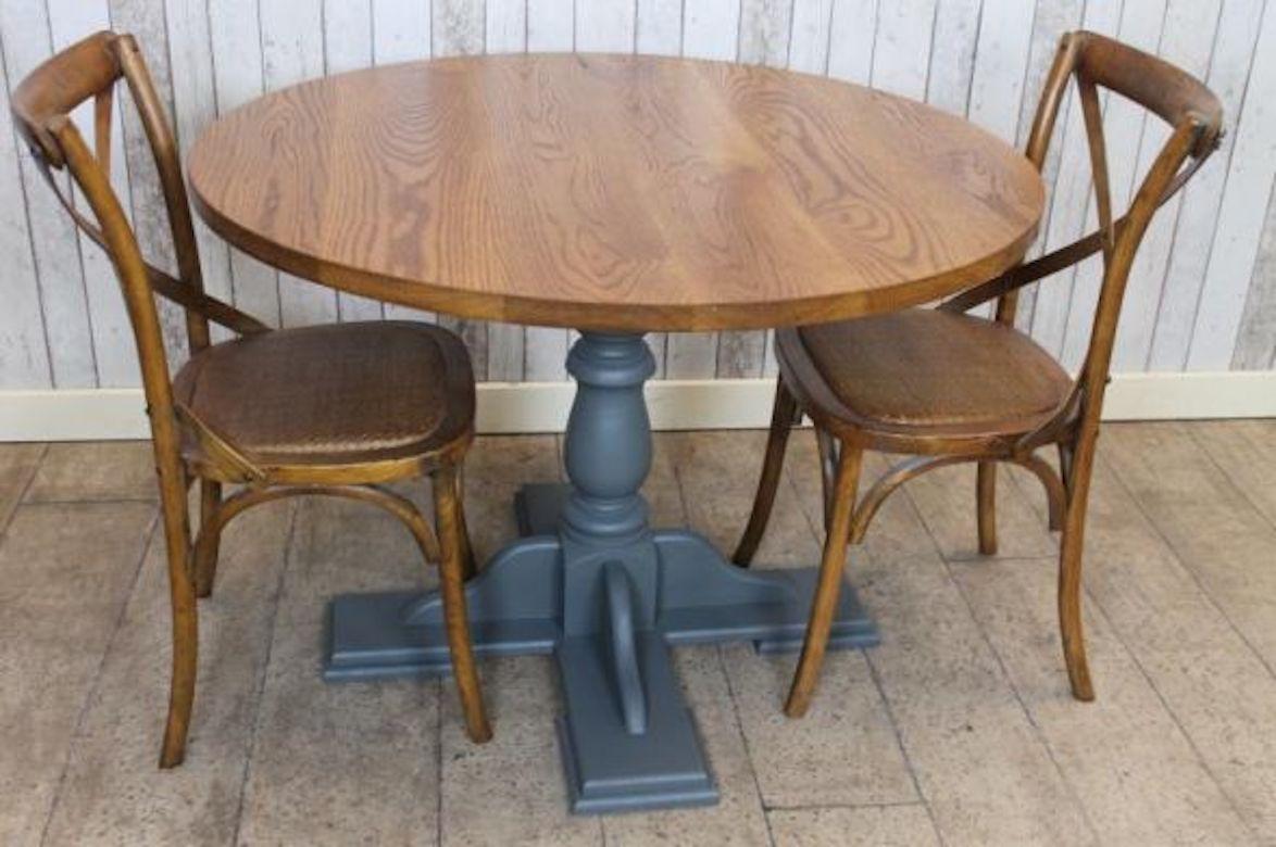 Handmade Oak Cafe Table, 20th Century For Sale 2