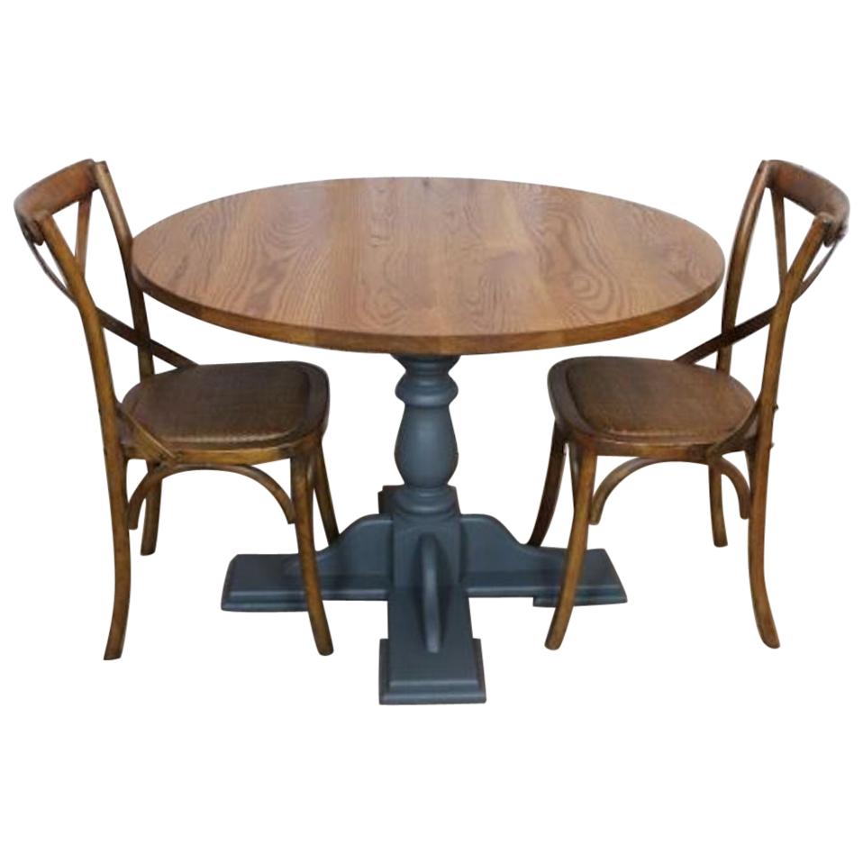 Handmade Oak Cafe Table, 20th Century For Sale