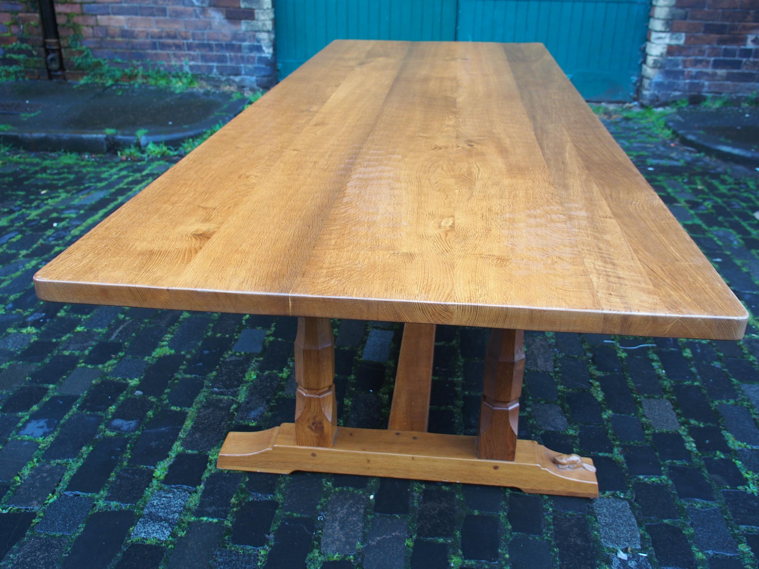 Handmade Oak Dining Table or Boardroom Table by Beaverman For Sale 4