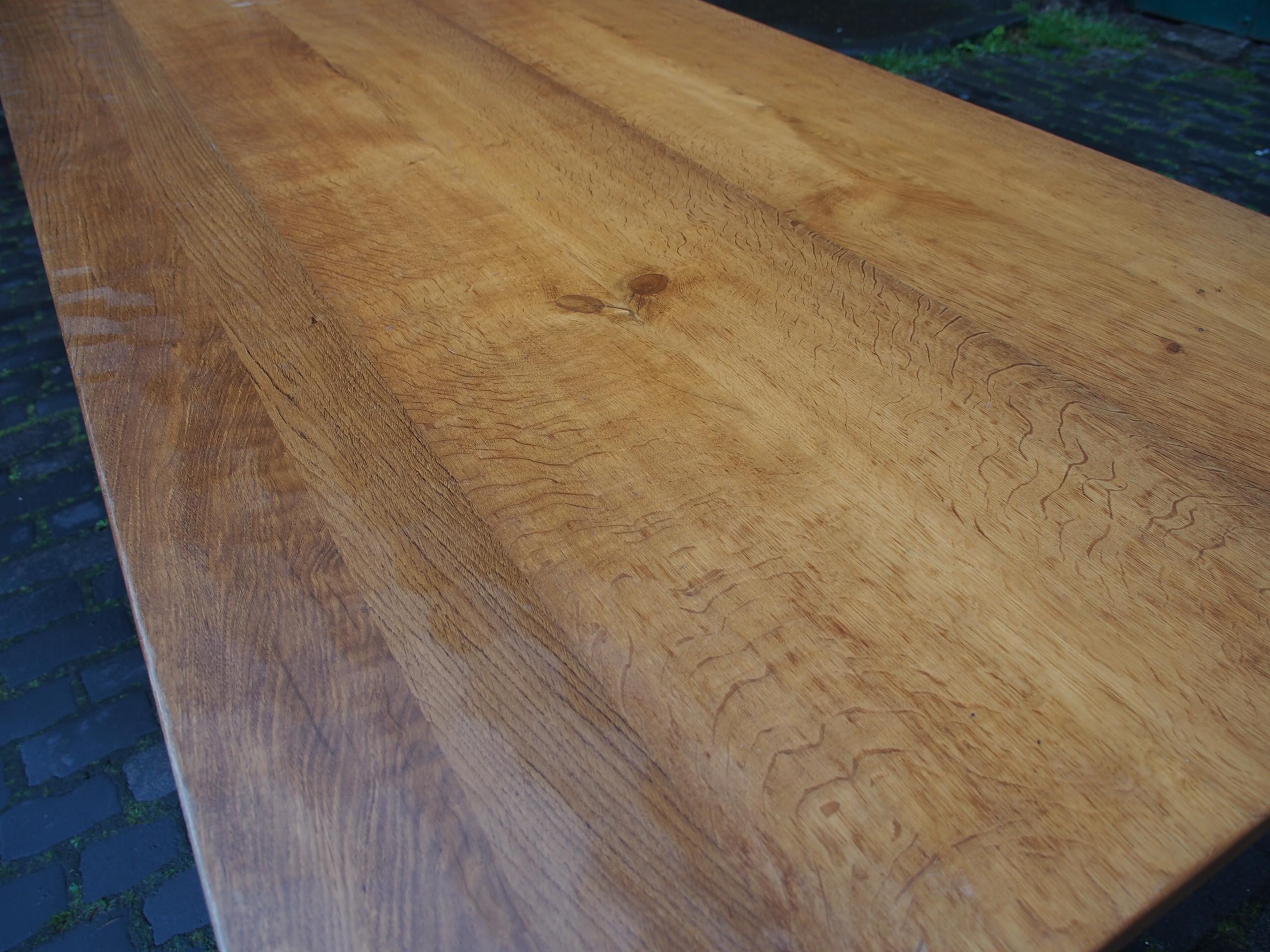 20th Century Handmade Oak Dining Table or Boardroom Table by Beaverman For Sale
