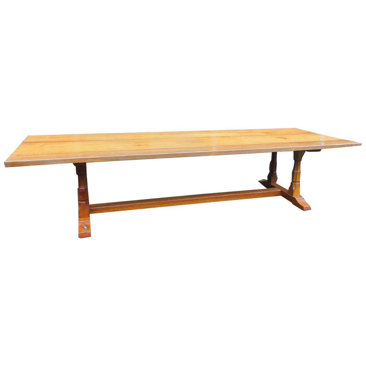 Handmade Oak Dining Table or Boardroom Table by Beaverman For Sale
